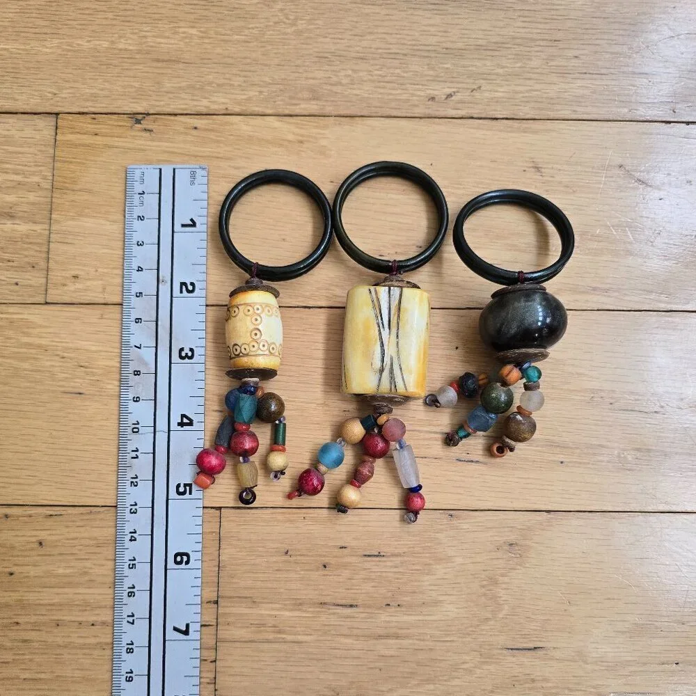 vintage Y2K | rustic boho multicolor chunky bead napkin holders